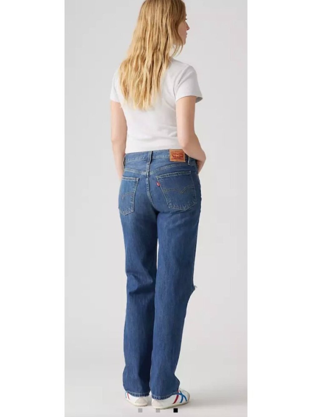 Levi’s Low Pro Straight Medium Wash Distressed Denim Jeans Size 27 - Picture 5 of 12